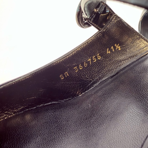 Black Patent Leather Ankle Strap Heels - Picture 3 of 10